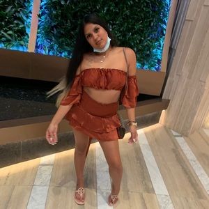 2 Piece off- Shoulder Copper Set